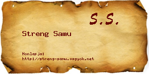 Streng Samu névjegykártya